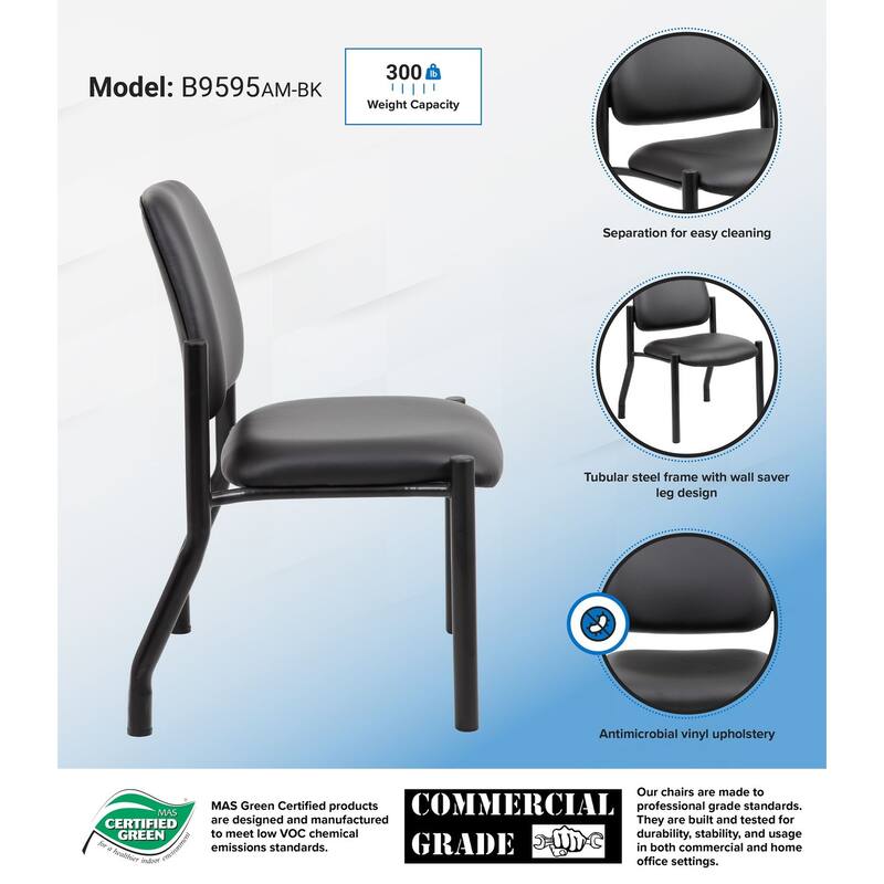 Boss Office Products Big and Tall Antimicrobial Guest Chair