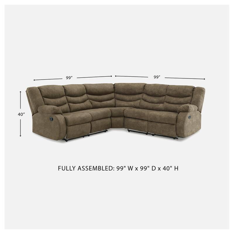 Signature Design by Ashley Partymate 2-Piece Reclining Sectional - 99"W x 99"D x 40"H