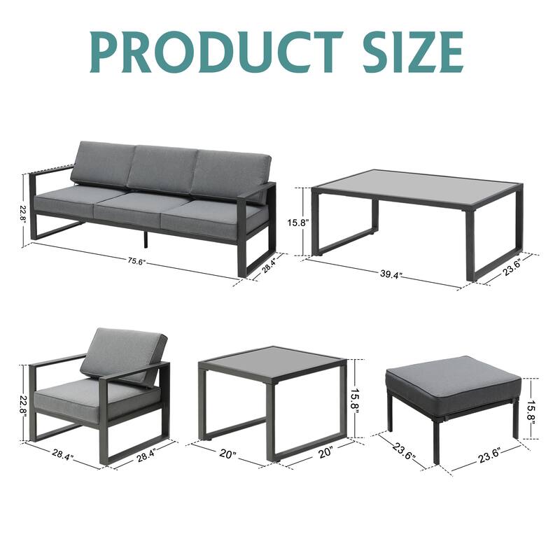 Royalcraft 7-Piece Aluminum Patio Conversation Set