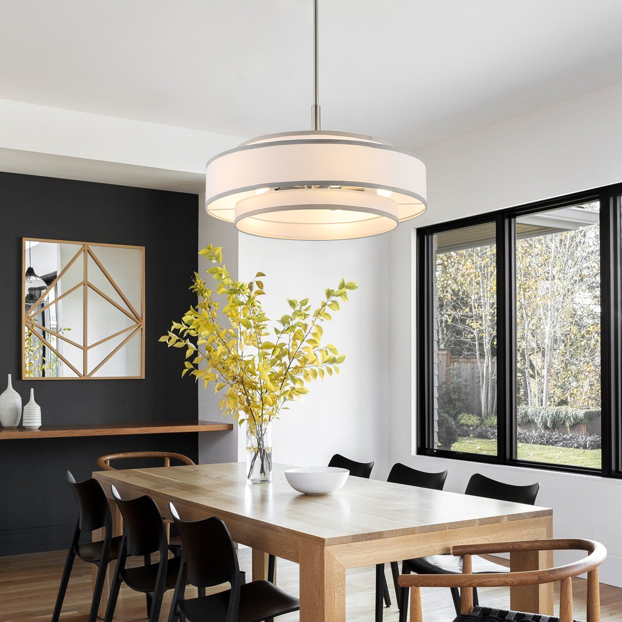 Shaded online drum chandelier