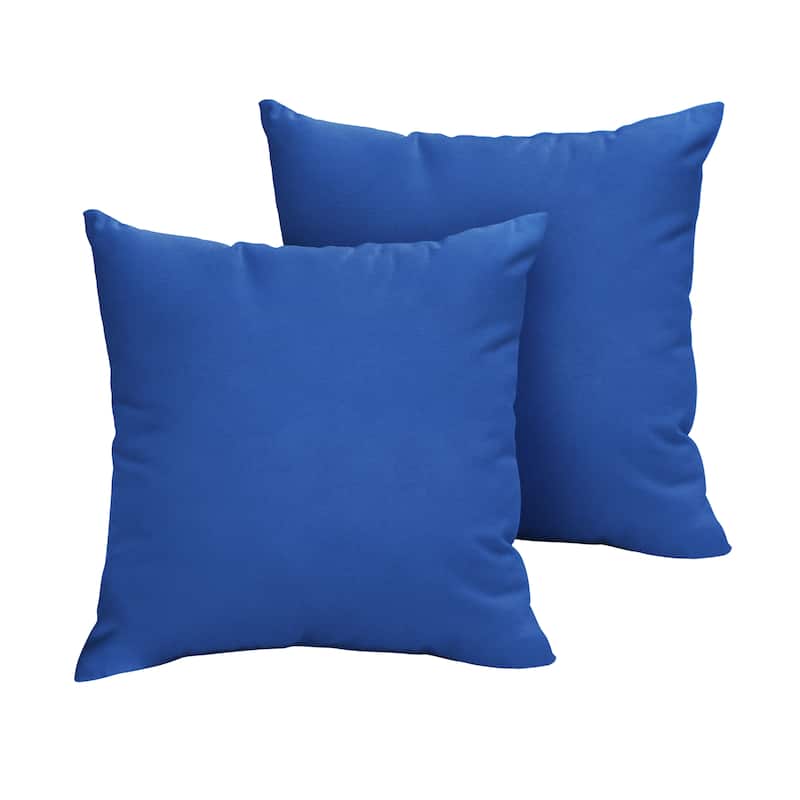 Sorra Home Sunbrella Outdoor Knife Edge Pillow Set of 2 - 24 in H x 24 in W x 6 in D - Canvas True Blue