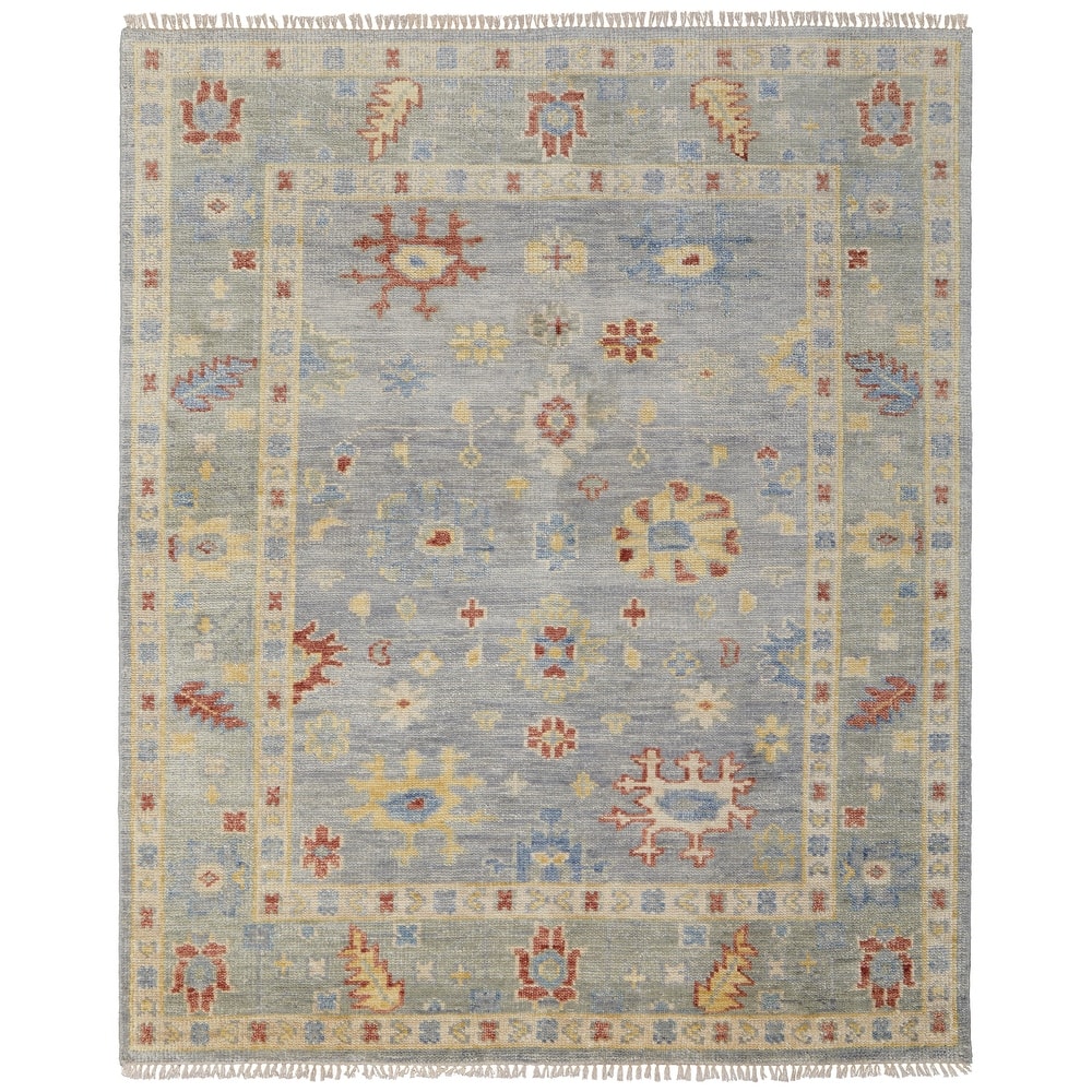 Grand Bazaar Foxboro Hand Knotted Floral & Botanical Traditional Area Rug