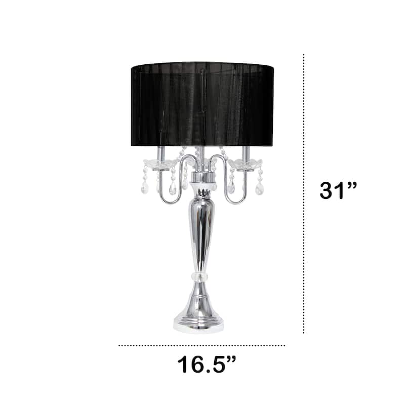 Lalia Home 31" Chrome Cascading Crystal Table Lamp - 31