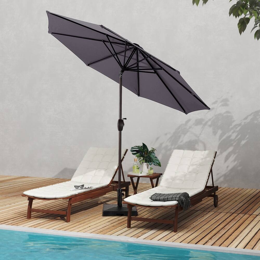 Brock 9-Foot Market Patio Umbrella with Concrete Base Weight Stand Included
