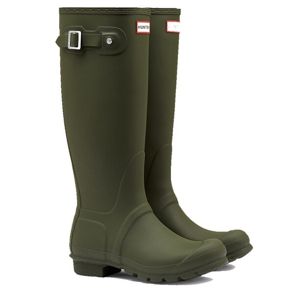 hunter dark olive rain boots
