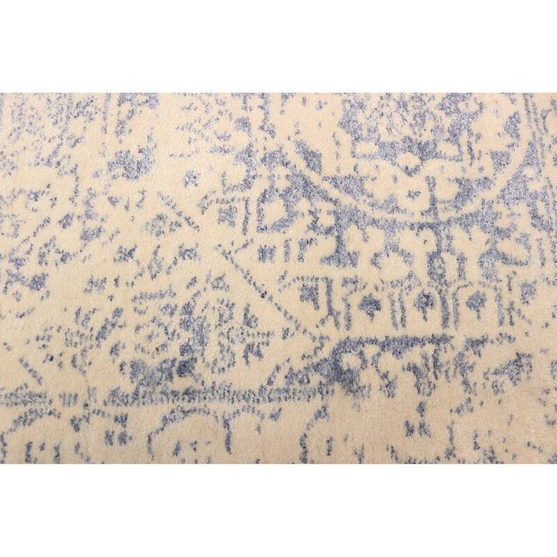 ECARPETGALLERY Hand Loomed Elysian Cream Silk, Wool Rug - 5'3 x 7'6