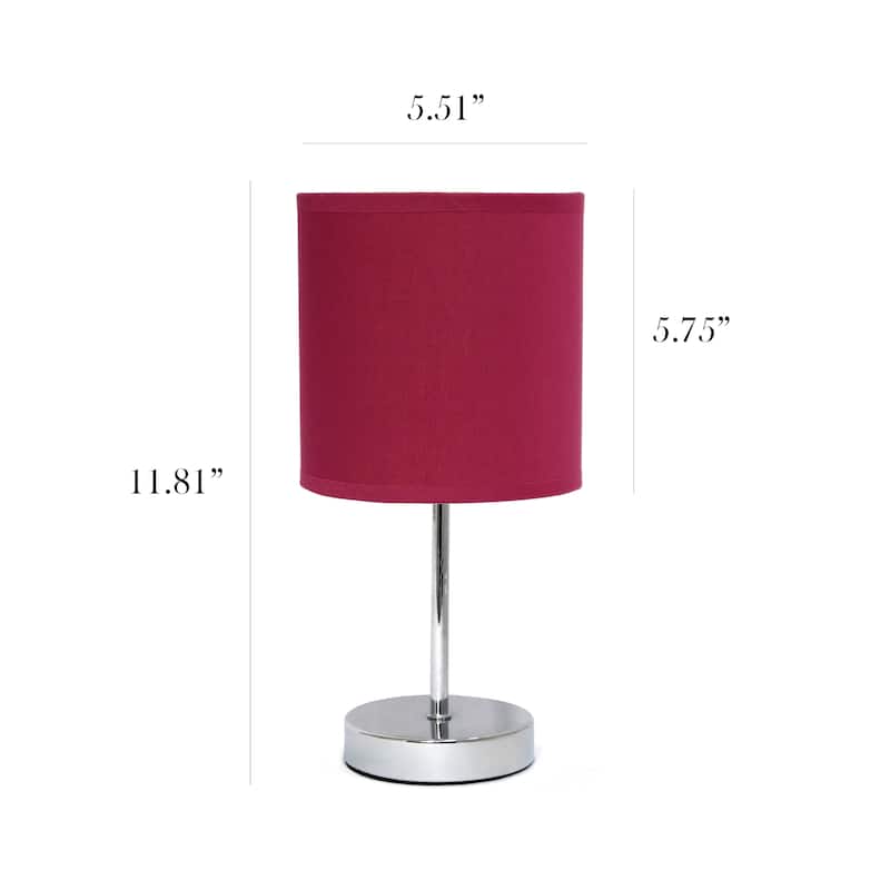 Simple Designs 11.81" Basic Mini Table Lamp with Feit LED Bulb Included - 11.81