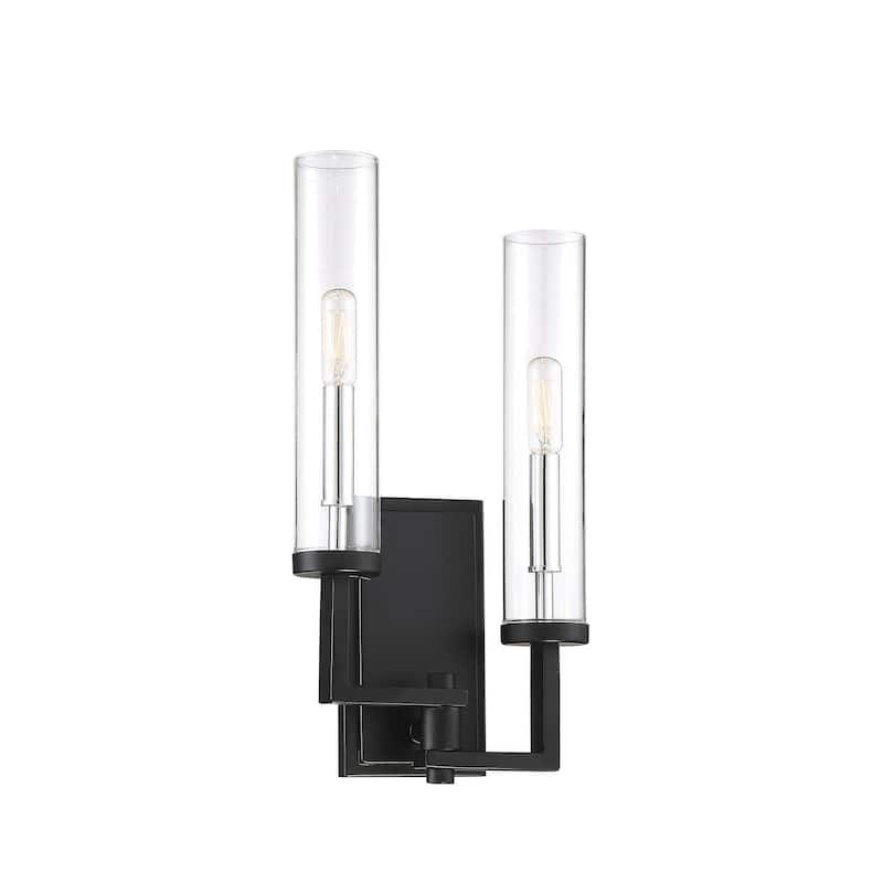 Savoy House Folsom 2 Light 17" Tall Wall Sconce with Glass Shades