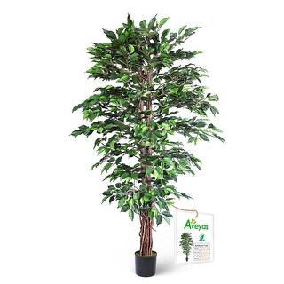 6ft Artificial Ficus Tree for Home Decor, 6 Feet Faux Plant Fake Silk ...