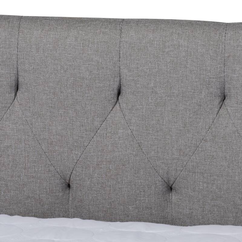 Queen Size Daybed with Trundle - Light Grey Upholstered Farmhouse Modern Bed
