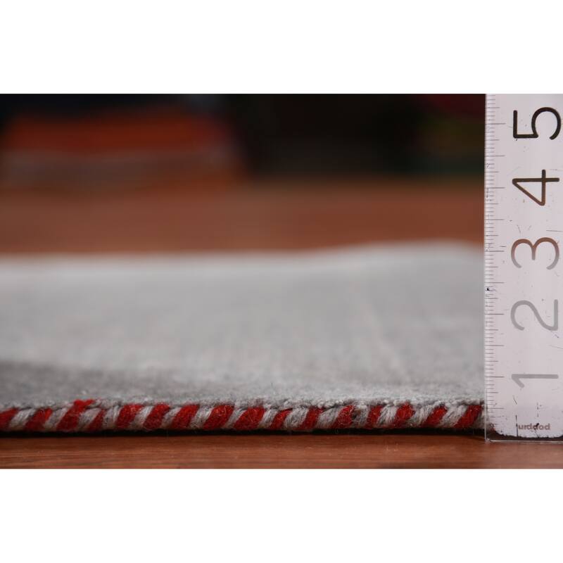 Hand Knotted Oriental 100% Wool Carpet Tribal Animal Pictorial Greys & Charcoal Gabbeh Runner Rug - 7' 9'' X 2' 7''