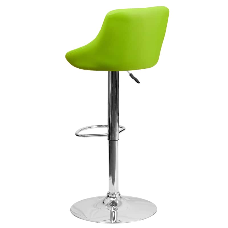 Vinyl Bucket Seat Adjustable Diamond Back Barstool (Set of 2) - 18.50"W x 19"D x 33.25" - 41.75"H