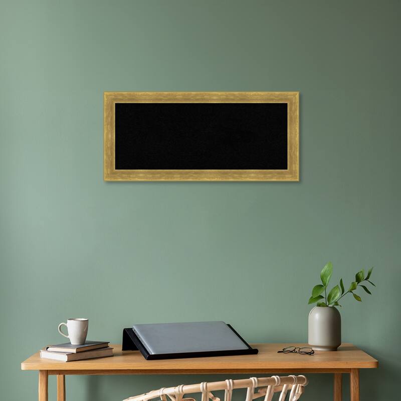 Angled Gold Wood Framed Black Corkboard Bulletin Board, Organization Board, Pin Board