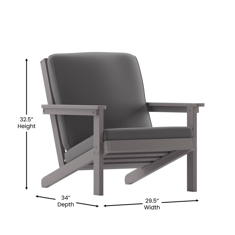 All-Weather Poly Resin Adirondack Style Chair & Cushions