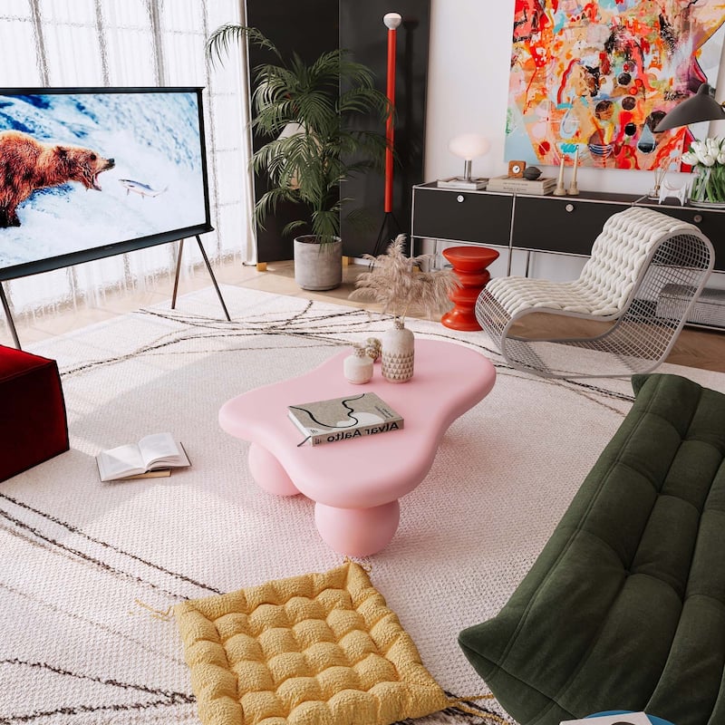 Cloud Shaped Coffee Table with 3 Ball Legs