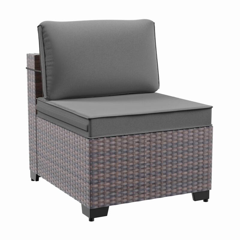 7-Piece Patio Furniture Set, Wicker Outdoor Seatings Conversation Sofa with Side Table - 7-Pieces