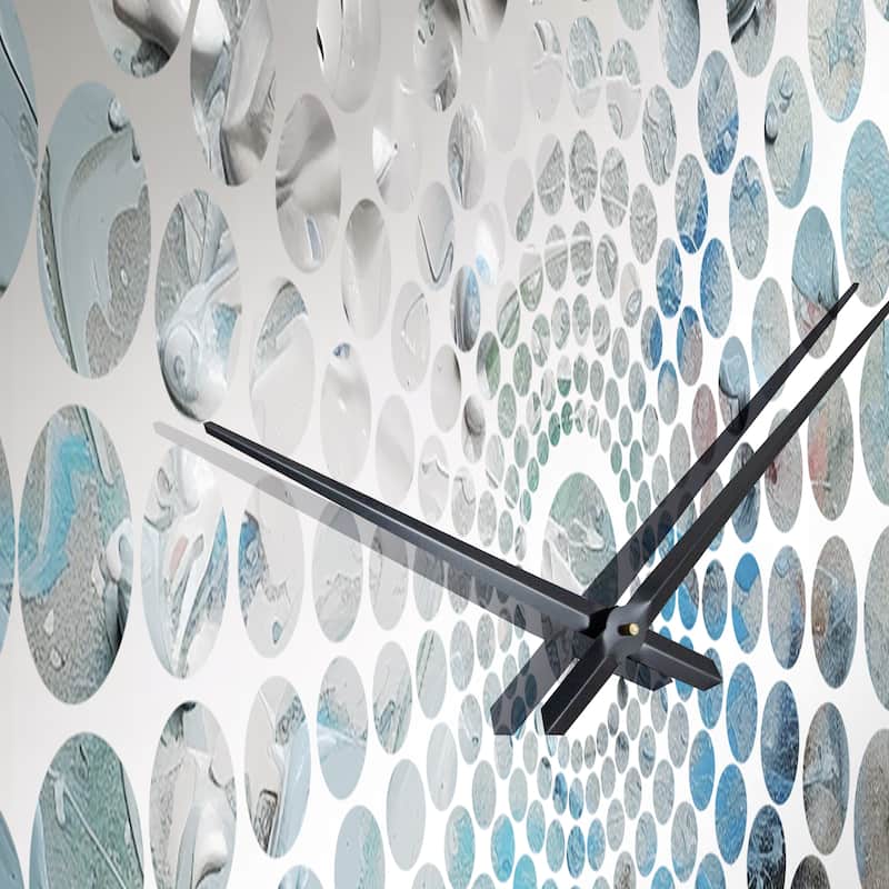 Designart "Summer Memories Abstract In White And Blue III" Abstract Painting Clocks Modern Wall Clocks For Hallway Décor