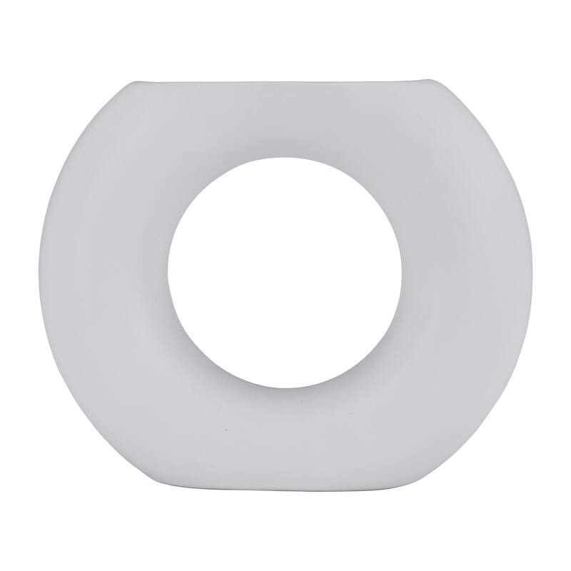 Sagebrook Home Ceramic Contemporary Abstract Donut Round Cut-Out Vase
