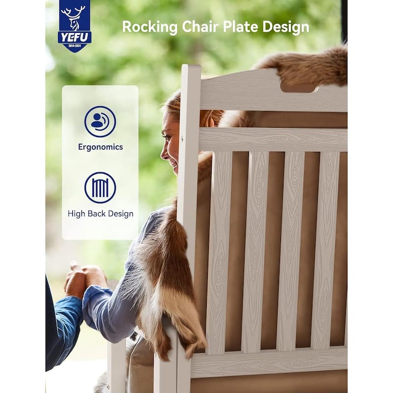 WINSOON All Weather Outdoor Rocking Chair, Set of 4