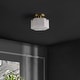 preview thumbnail 1 of 5, SAFAVIEH Kory 8-inch Alabaster & Metal Semi-Flush Mount - 8" W x 8" D x 7" H