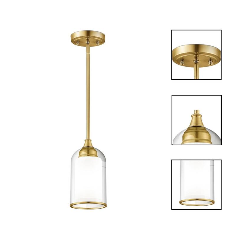 2 Pack kitchen lights brushed gold pendant lights glass island lights - N/A