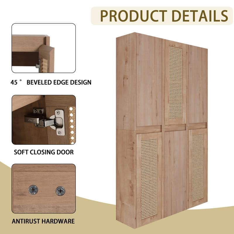 Bathroom Wall Cabinet with Soft-Closing Doors and Floating Installation Design.