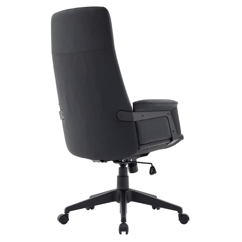 Infini Ergonomic Modern High Back Leather Executive Office Chair with Adjustable Height, Swivel, Padded Armrests & Iron Base