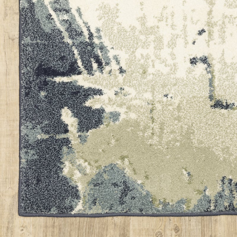 Style Haven Salinas Contemporary Abstract Blue/ Grey Indoor Area Rug