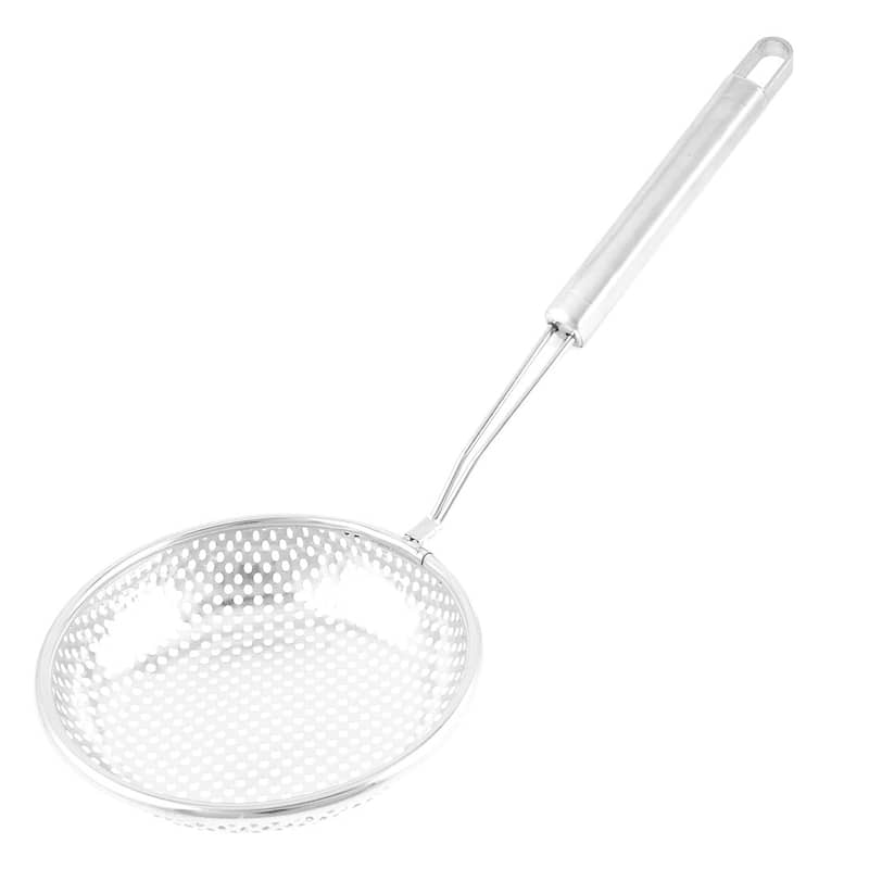Home Stainless Steel 140mm Perforated Mesh Strainer Silver Tone