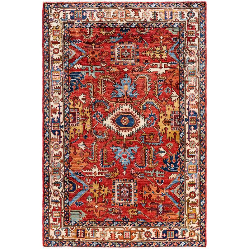 Serapi One-of-a-Kind Hand-Knotted Area Rug - Red - 4' 1" x 6' 0"
