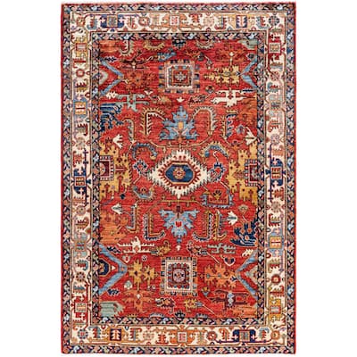 Serapi One-of-a-Kind Hand-Knotted Area Rug - Red - 4' 1" x 6' 0"