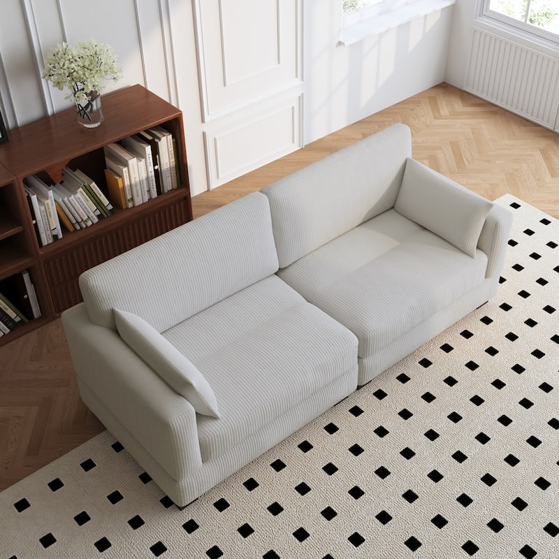 84.5″W Modern Corduroy Couch Modular Sofa