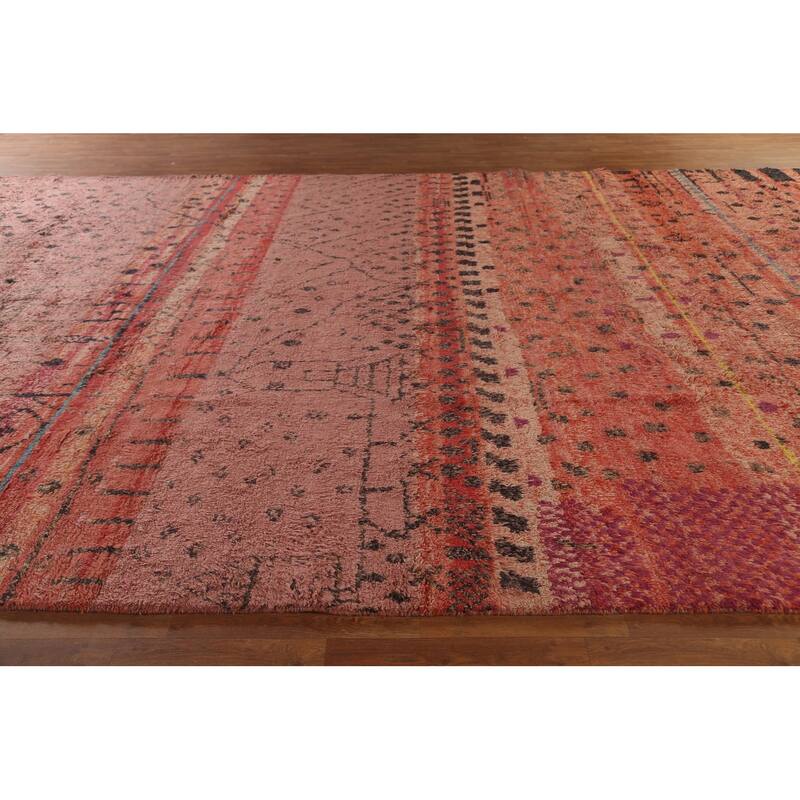 Moroccan Oriental Large Area Rug Handmade Wool Carpet - 11'4"x 19'5"