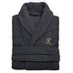 preview thumbnail 26 of 28, Authentic Hotel and Spa Charcoal Grey with Gold Monogrammed Herringbone Weave Turkish Cotton Unisex Bath Robe L/XL - R