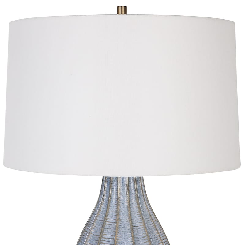 Uttermost Veston Blue Glaze Table Lamp - 17 W x 28 H x 17 D (inches)
