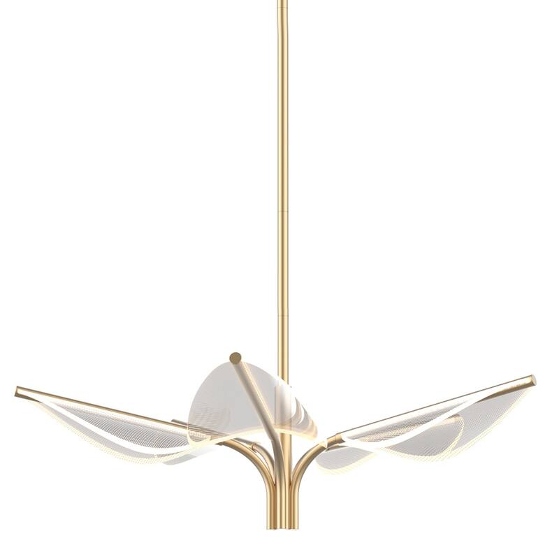 Alora Lighting PD321105 Flora 31" Wide 3 Light LED Chandelier - Natural Brass