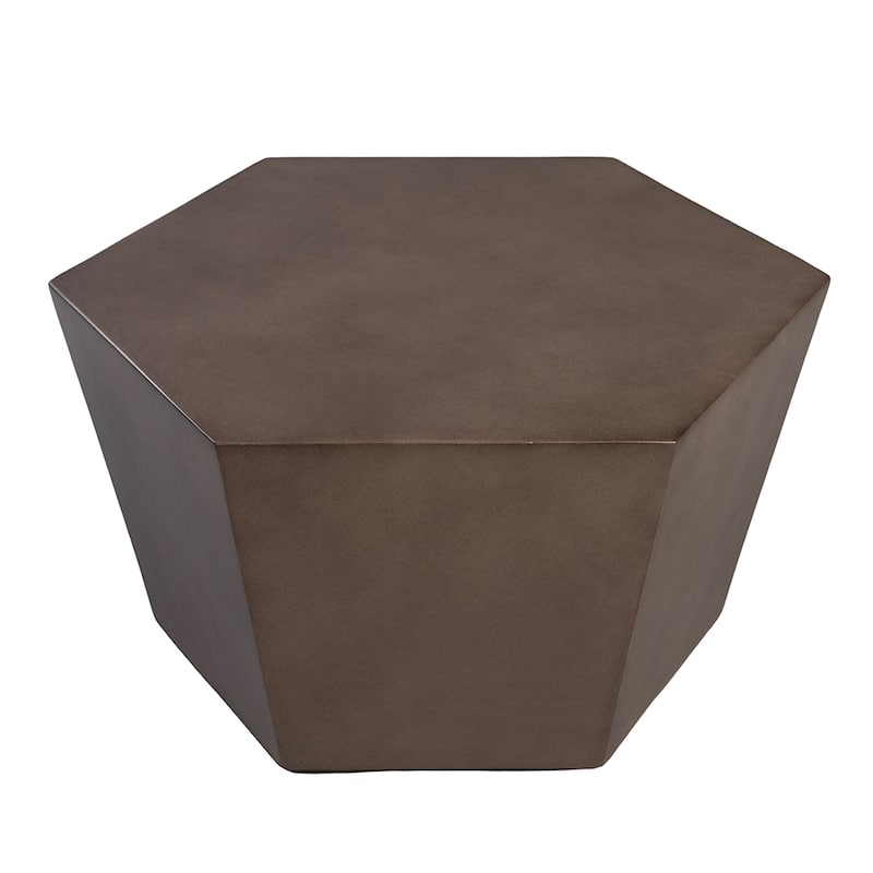 UPHA 28-inch Outdoor Patio Hexagon Magnesium Oxide Furniture Coffee Table