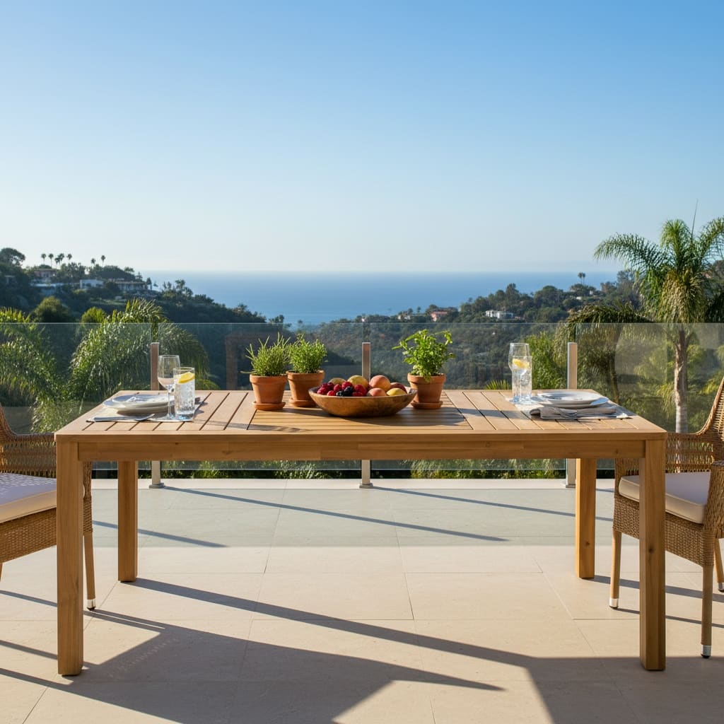 Christopher Knight Home Isolde Acacia Rectangular Dining Table with Umbrella Hole