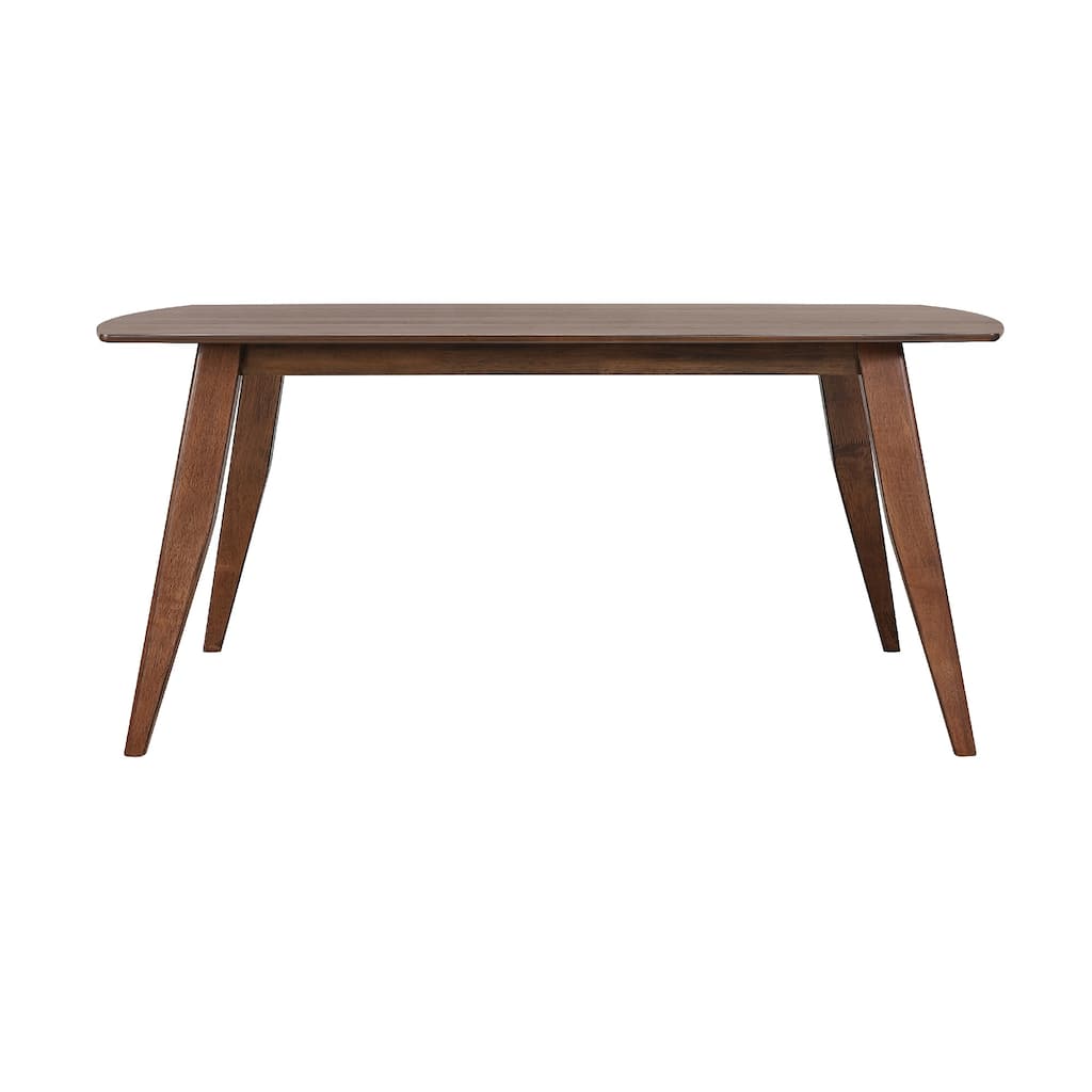Walnut Finish Rectangular Wooden Dining Table - 78" - Brown