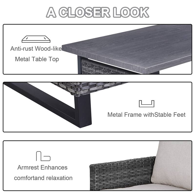 Gymojoy Sectional Sofa High Back Patio Sofa