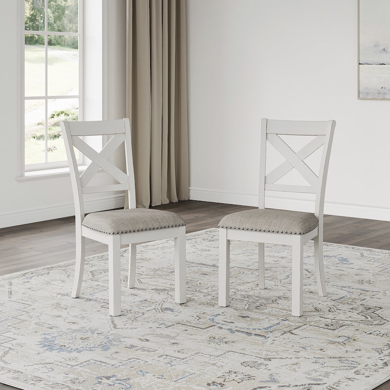 Signature Design by Ashley Robbinsdale Antique White Dining Chair - 19.75" W x 23.75" D x 39" H