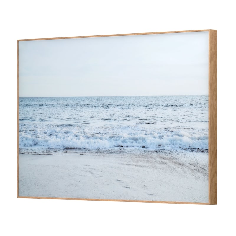 American Art Decor Rhythmic Currents Printed Glass - 30" x 20" - Blue - 30" x 20"