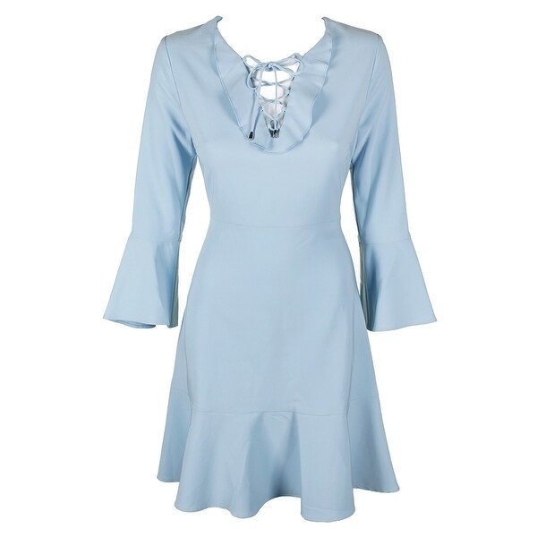 light blue flare dress