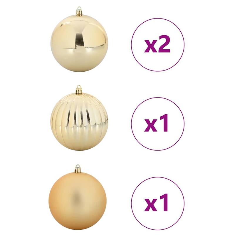 vidaXL Christmas Bauble Set 4 pcs Gold - 7.9 x 7.9 x 7.9