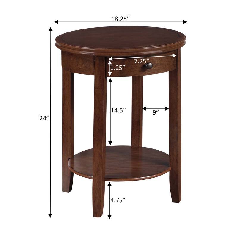 Convenience Concepts American Heritage Baldwin 1 Drawer End Table with Shelf