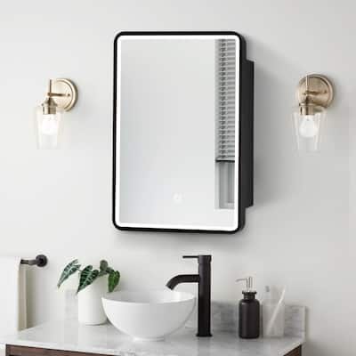 24'' x 30'' Surface Mount Medicine Cabinet with Mirror and LED Light