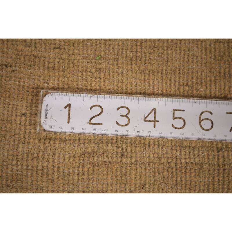 Modern Gabbeh Oriental Area Rug Hand-Knotted Green Wool Carpet - 7'5" x 9'9"