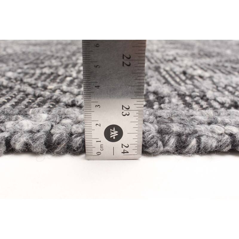 ECARPETGALLERY Braid weave Sienna Charcoal Wool Rug - 5'0 x 7'7