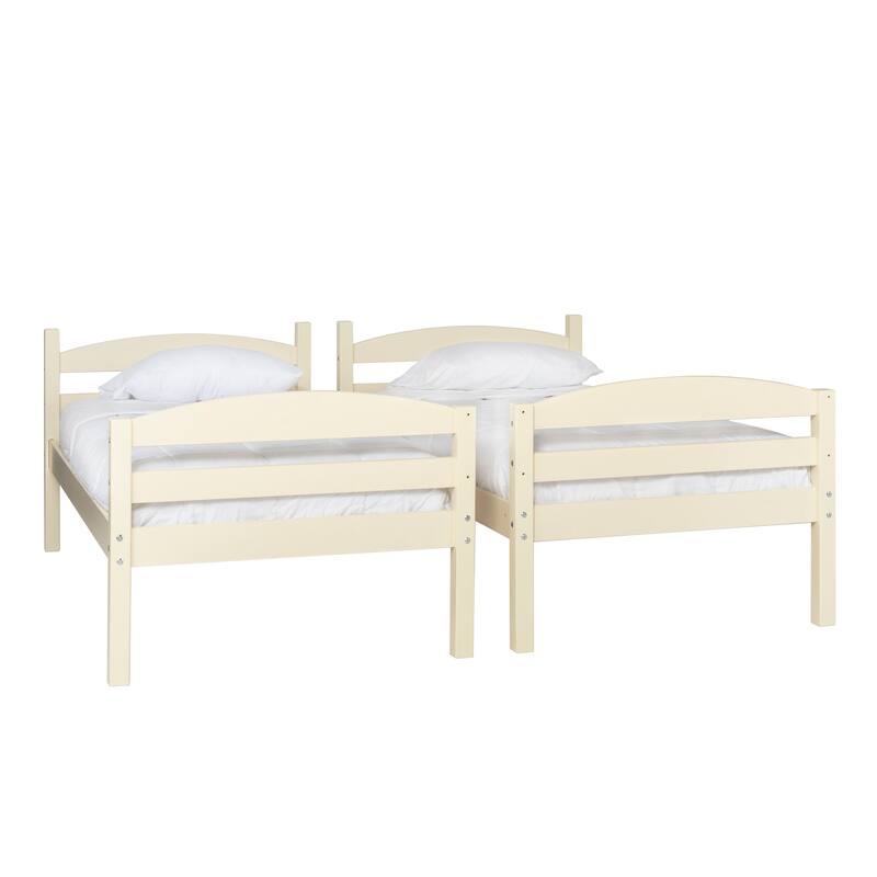 Middlebrook Solid Wood Convertible Twin-over-Twin Bunk Bed - Off White