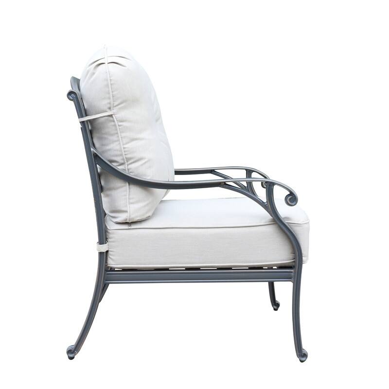 Ventura Cast Aluminum Club Chair with Cushion (Set of 2)